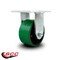 Service Caster 6'' Extra Heavy Duty Green Poly on Cast Iron Wheel Rigid Top Plate Caster CRAN-SCC-KP92R630-PUR-GB - alternate 2